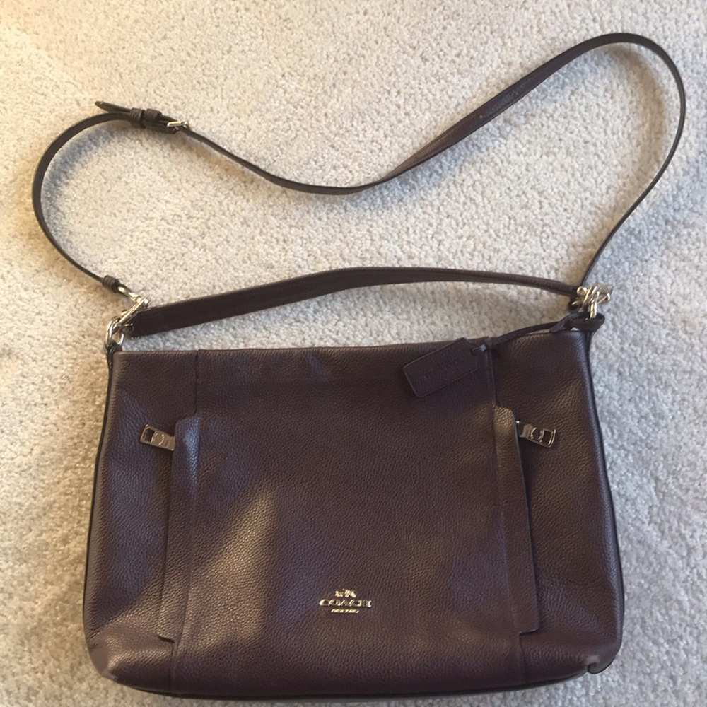 COACH  Dark Burgundy Leather Shoulder Bag